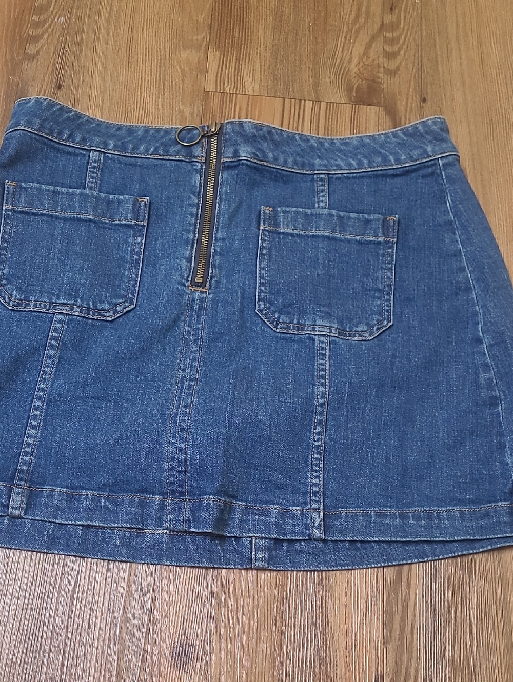 Madewell Indigo Denim Mini Skirt with Ring Zip